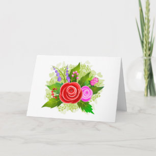 Rose Flowers Bouquet Design-25310 Card