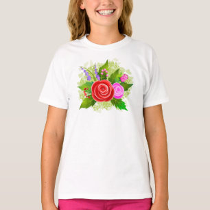 Rose Flowers Illustration T-Shirt