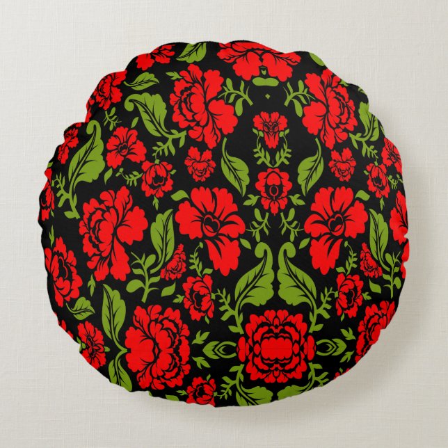 Rose Flowers Round Cushion (Front)