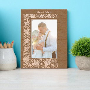 Rose Flowers Vine Border Etched Frames