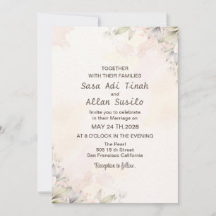 Rose Flowers Wedding  Invitation