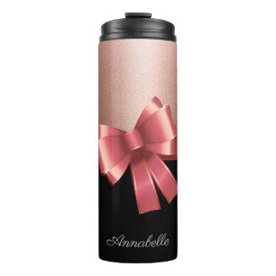 Rose Foil and Bow Thermal Tumbler
