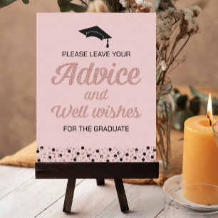 Rose Foil Script Advice and Well wishes Grad Sign