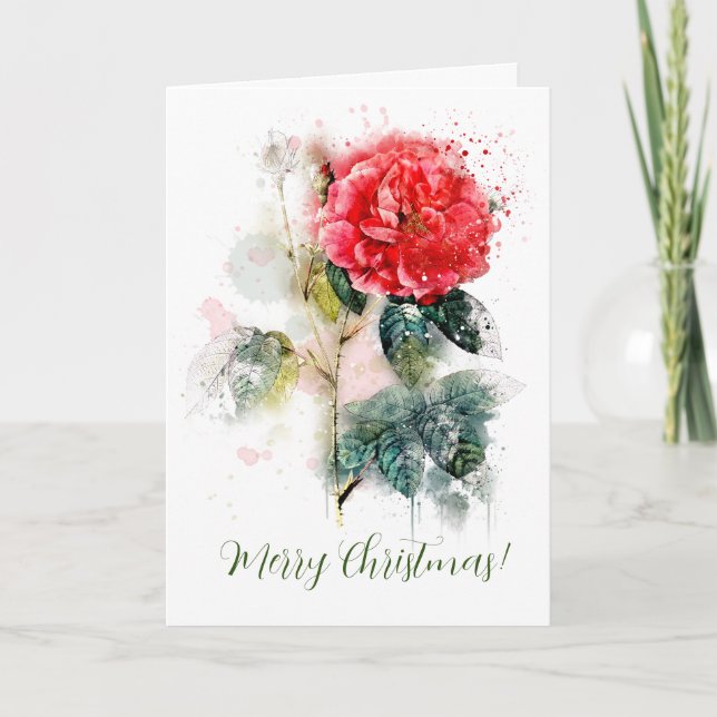 Rose Folded Greeting Card (Front)