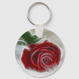 Rose Fractal Key Ring