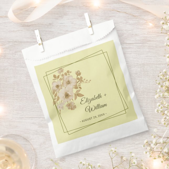 Rose Frame – Celestial Yellow Wedding Favour Bag (Clipped)