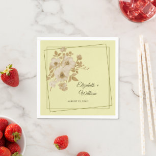 Rose Frame – Celestial Yellow Wedding Napkin