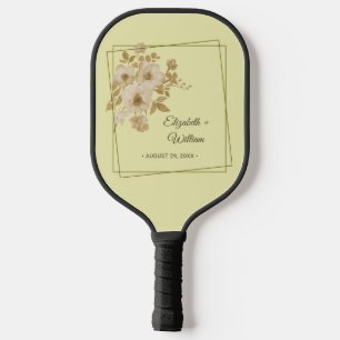 Rose Frame – Celestial Yellow Wedding Pickleball Paddle