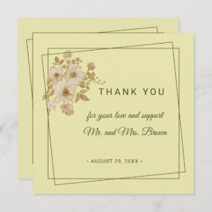 Rose Frame – Celestial Yellow Wedding Thank You Card