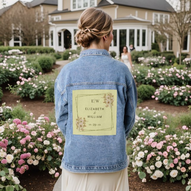 Rose Frame – Monogram Celestial Yellow Wedding Denim Jacket (Wedding Back)