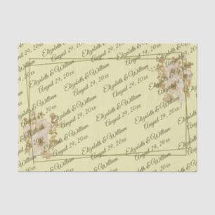 Rose Frame – Monogram Celestial Yellow Wedding Tissue Paper