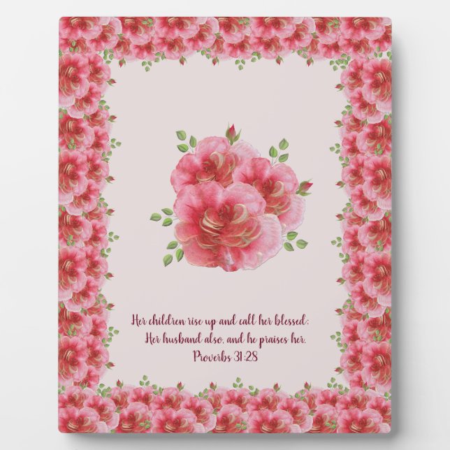 Rose Framed Table Top 8 x 10 Plaque (Front)