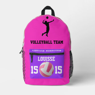 Rose fuchsia volleyball backpacks girls player