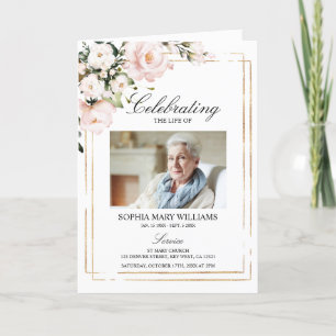 Rose Funeral Order of Service, Memorial Program