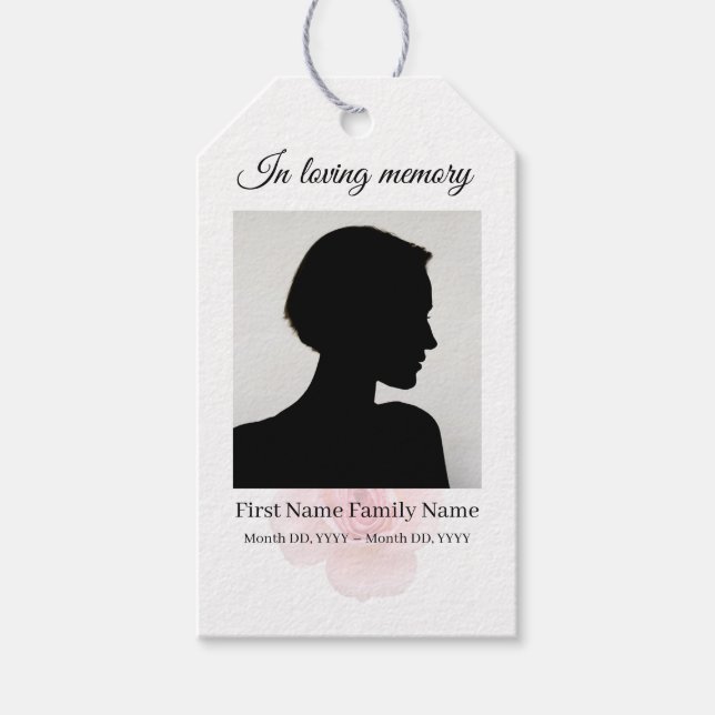 Rose funeral ribbon labels (Front)