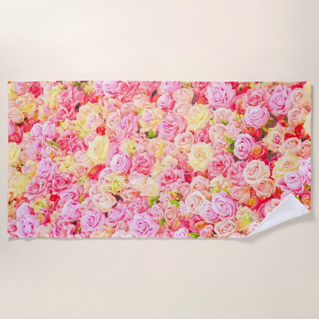 Rose garden beach towel (Front)