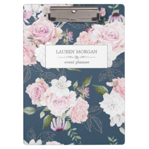 Rose Garden Blue Personalised Clipboard