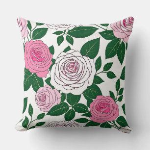 Rose Garden Bold Line Art Cushion
