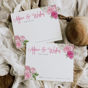 Rosé Garden Bridal Shower Advice & Wishes Card