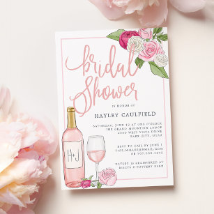 Rosé Garden   Bridal Shower Invitation