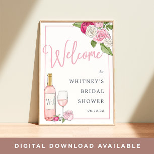 Rosé Garden   Bridal Shower Welcome Sign