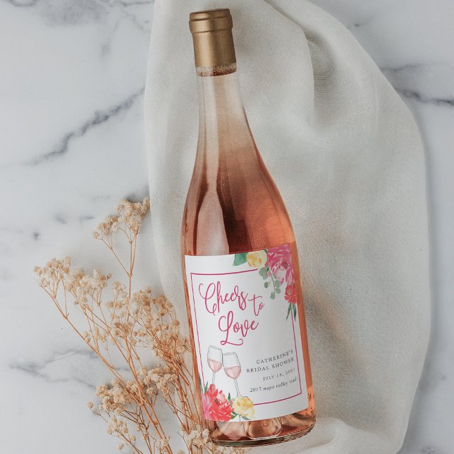 Rosé Garden Bridal Shower Wine Label (Creator Uploaded)