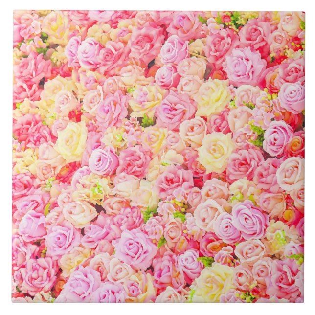 Rose garden ceramic tile (Front)