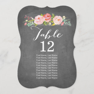 Rose Garden Chalkboard Individual Table Cards