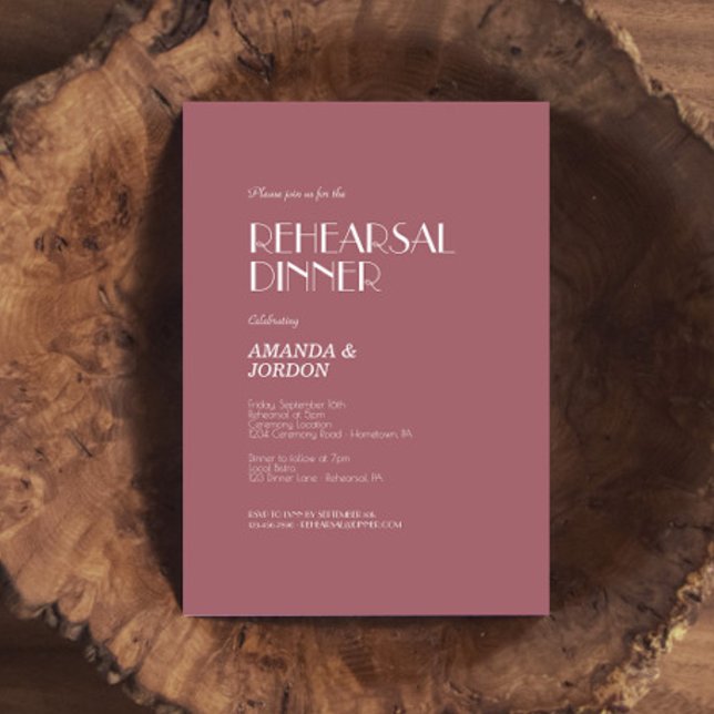 Rose Garden | Dark Rose Wedding Rehearsal Dinner Invitation (Creator Uploaded)