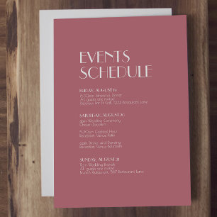 Rose Garden   Dark Rose Wedding Schedule Enclosure Card