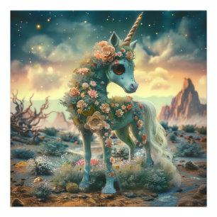 Rose Garden Desert Unicorn Photo Print