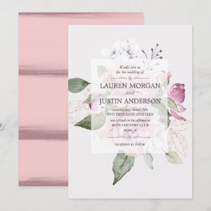 Rose Garden Elegant Floral Wedding Invitation