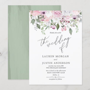 Rose Garden elegant floral Wedding Invitation