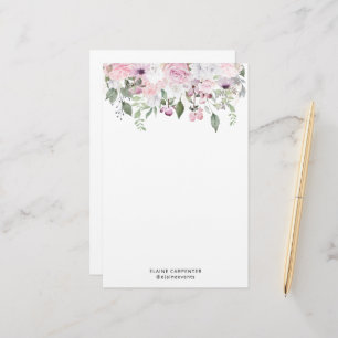 Rose Garden Elegant Monogram Stationery Paper