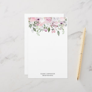 Rose Garden Elegant Monogram Stationery Paper