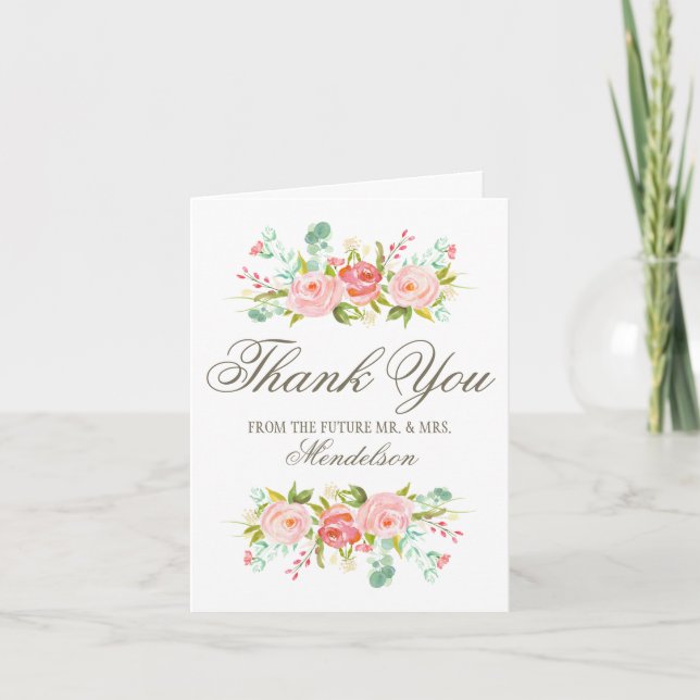 Rose Garden | Engagement Party Thank You Card (Front)