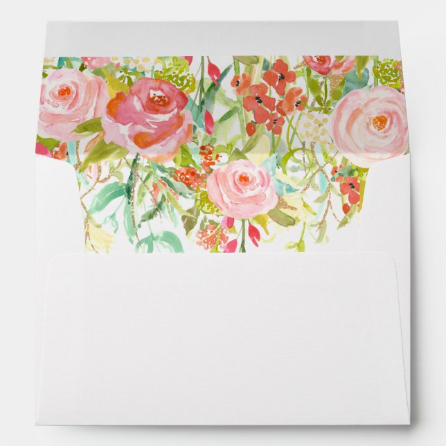 Rose Garden Envelope with Floral Liner (Back (Bottom))