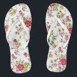 Rose Garden Flip Flops<br><div class="desc">Be ready for spring and summer with pretty red and pink roses for your toes-es!
(Yes, we actually typed that!) :)
Great for girls or women, small to large sizes - see drop-down list.
Choose your favourite strap width and colour.</div>