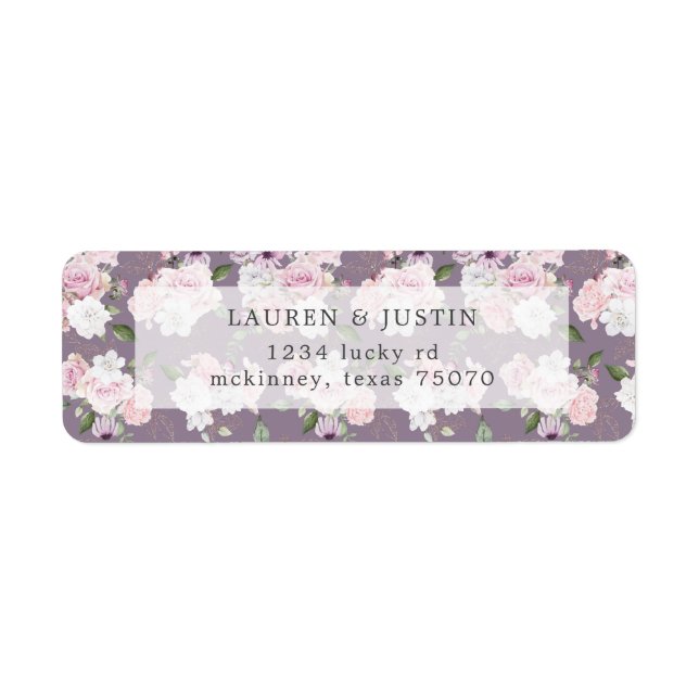 Rose Garden floral Return Address Label (Front)