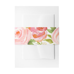 Rose Garden Floral Wedding Belly Band Invitation Belly Band