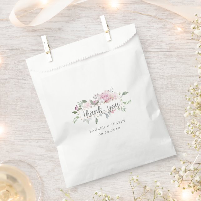 Rose Garden floral Wedding Favour Bags (Clipped)