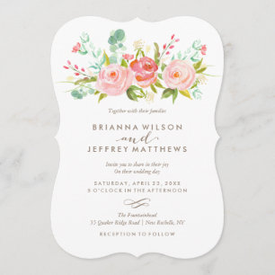 Rose Garden Floral Wedding Invitation