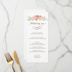Rose Garden Floral Wedding Menu