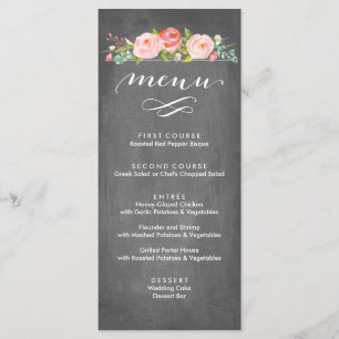 Rose Garden Floral Wedding Menu
