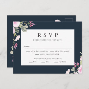 Rose Garden Floral Wedding RSVP Reply Card