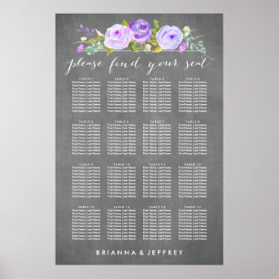 Rose Garden Floral Wedding Seating Chart