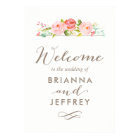 Rose Garden Floral Wedding Welcome Sign