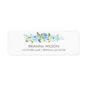 Rose Garden Floral White Return Address Label