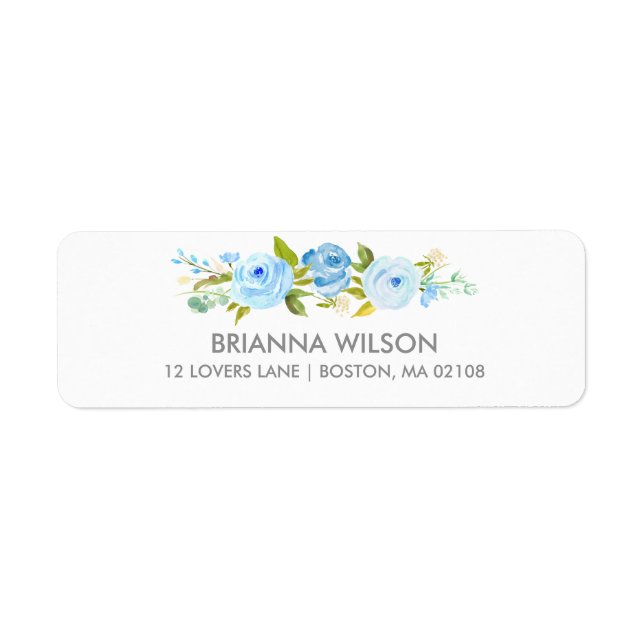Rose Garden Floral White Return Address Label (Front)