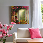 Rose garden gate  faux canvas print<br><div class="desc">Rose garden gate</div>